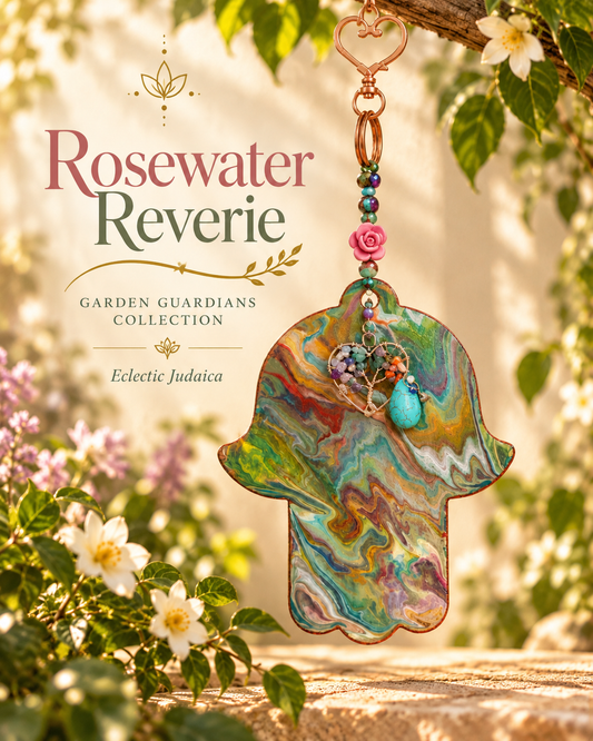 Rosewater Reverie | Mixed-Media Tree of Life Heart Hamsa