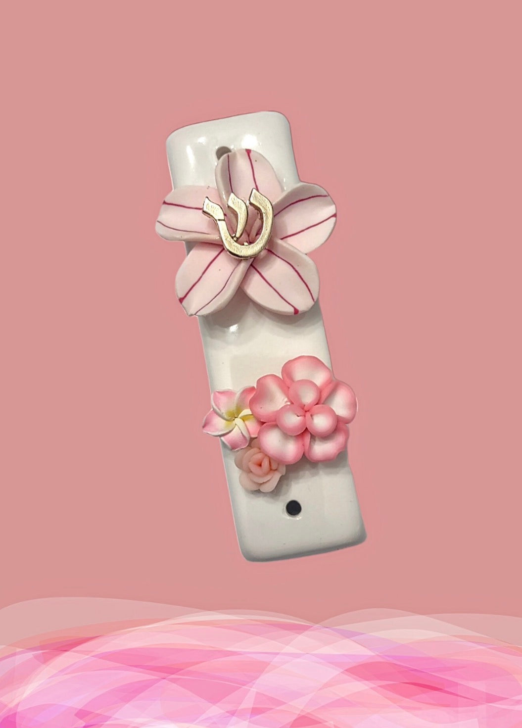 Shalom in Bloom Ceramic Mezuzah