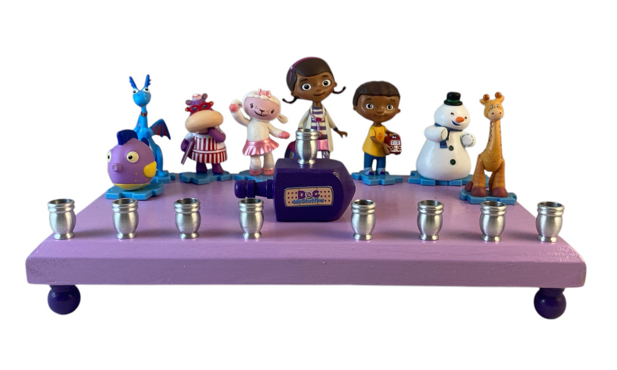 Doc McStuffins Menorah Disney Judaica Hanukkiah Repurposed Toy Hospital