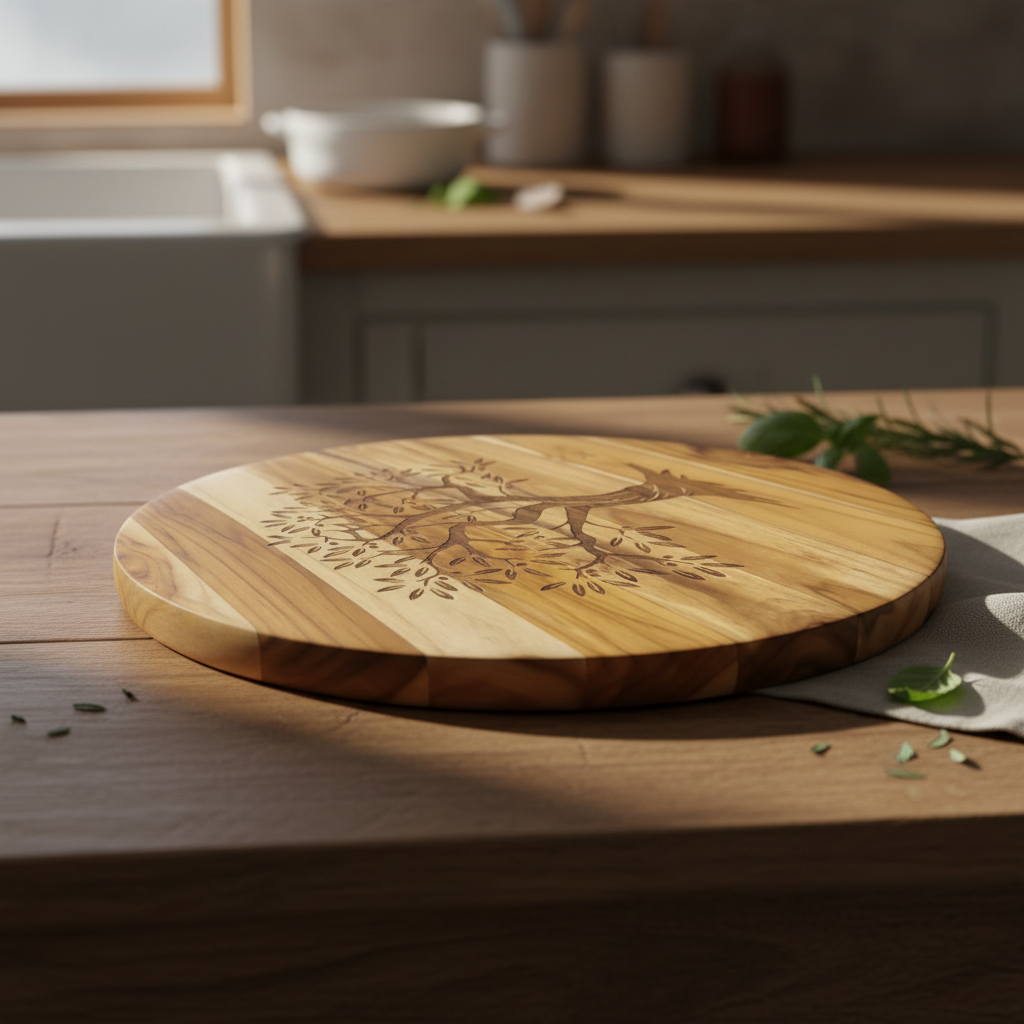 Olive Tree Teak Challah Board
