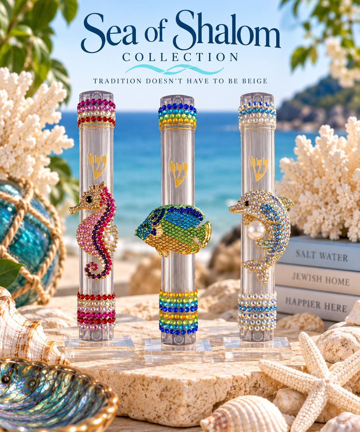 Tropical Fish Mezuzah Case| Sea of Shalom Collection