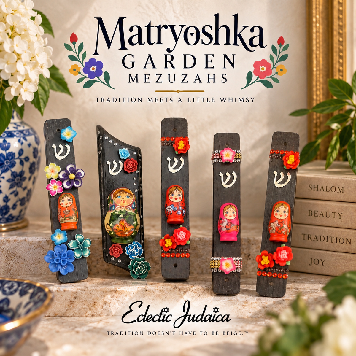 Forest Matryoshka Garden Mezuzah Cases