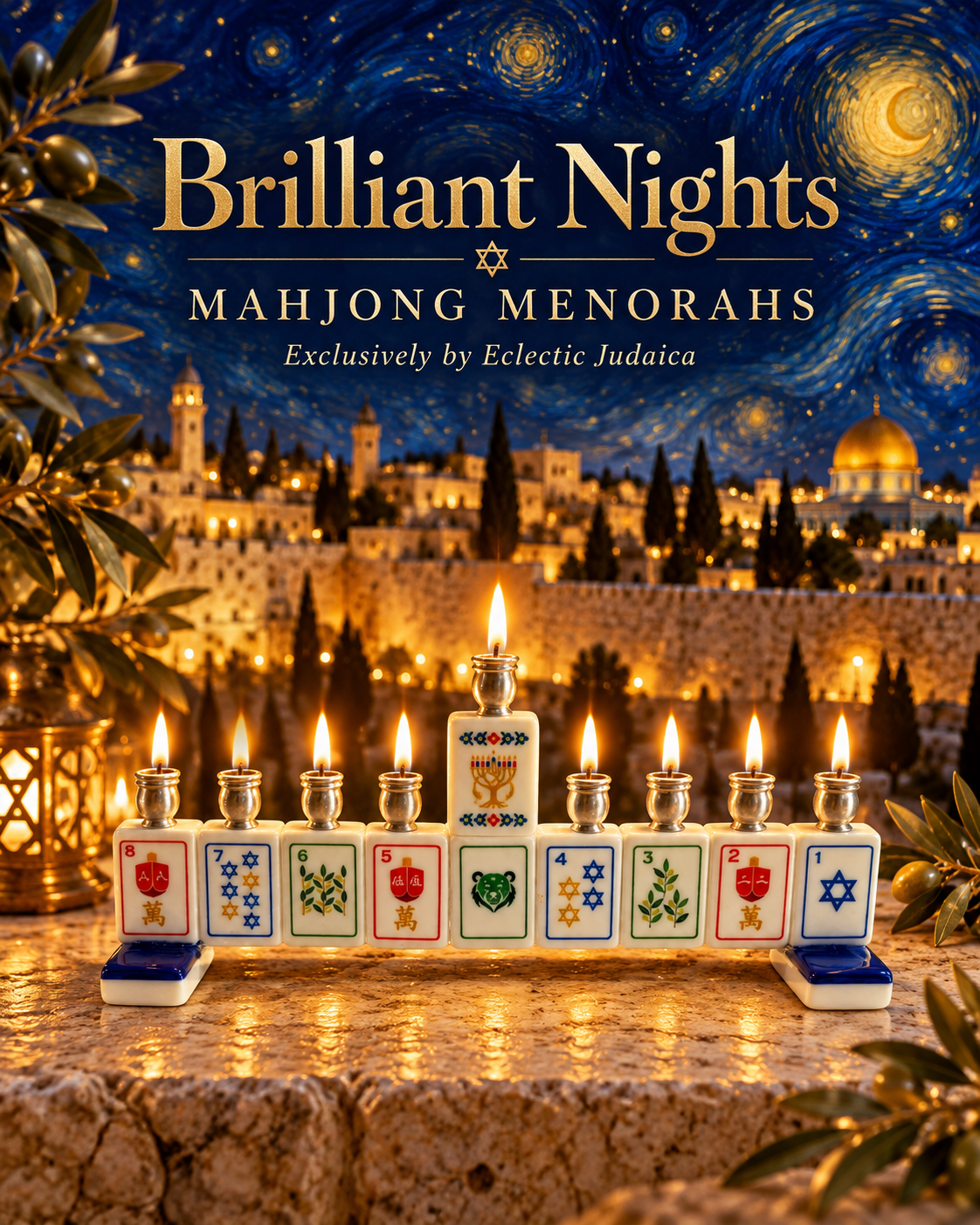 Brilliant Nights Mahjong Menorah