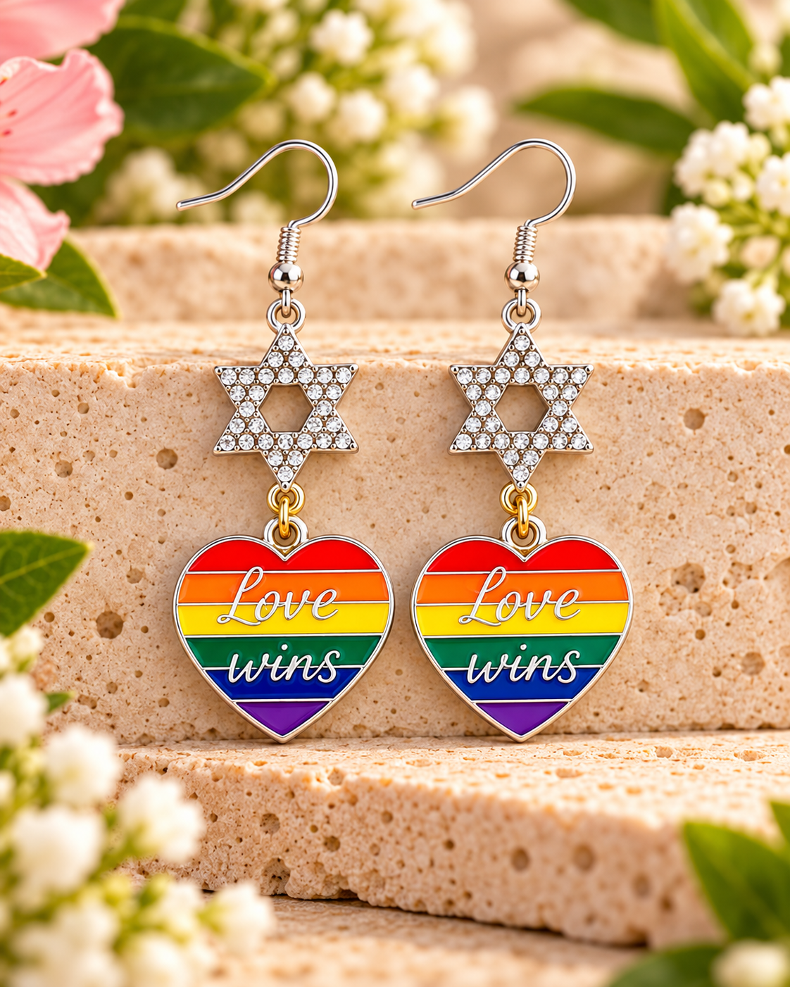 Love & Pride | Rainbow Star of David Earrings Collection