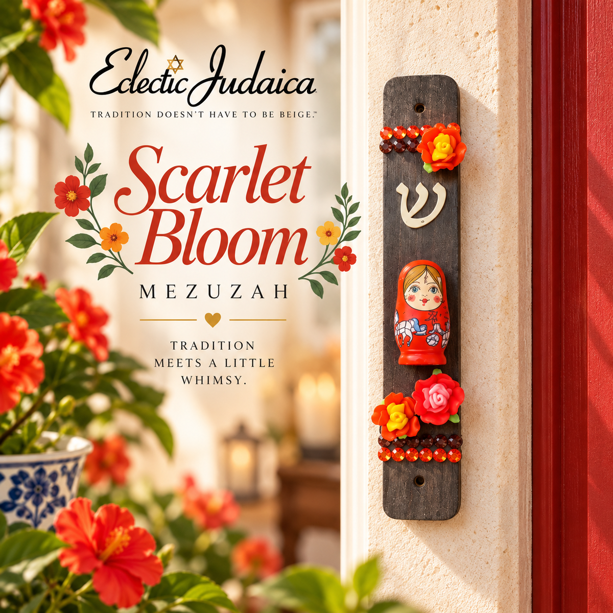 Matryoshka Garden Mezuzah Cases