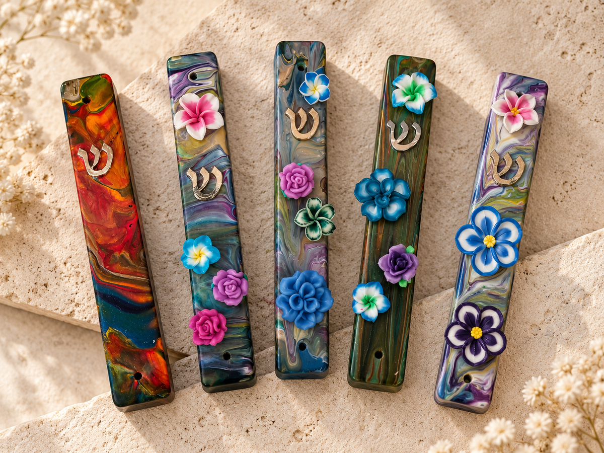 Olive Grove | Hand-Painted Floral Mezuzah Case