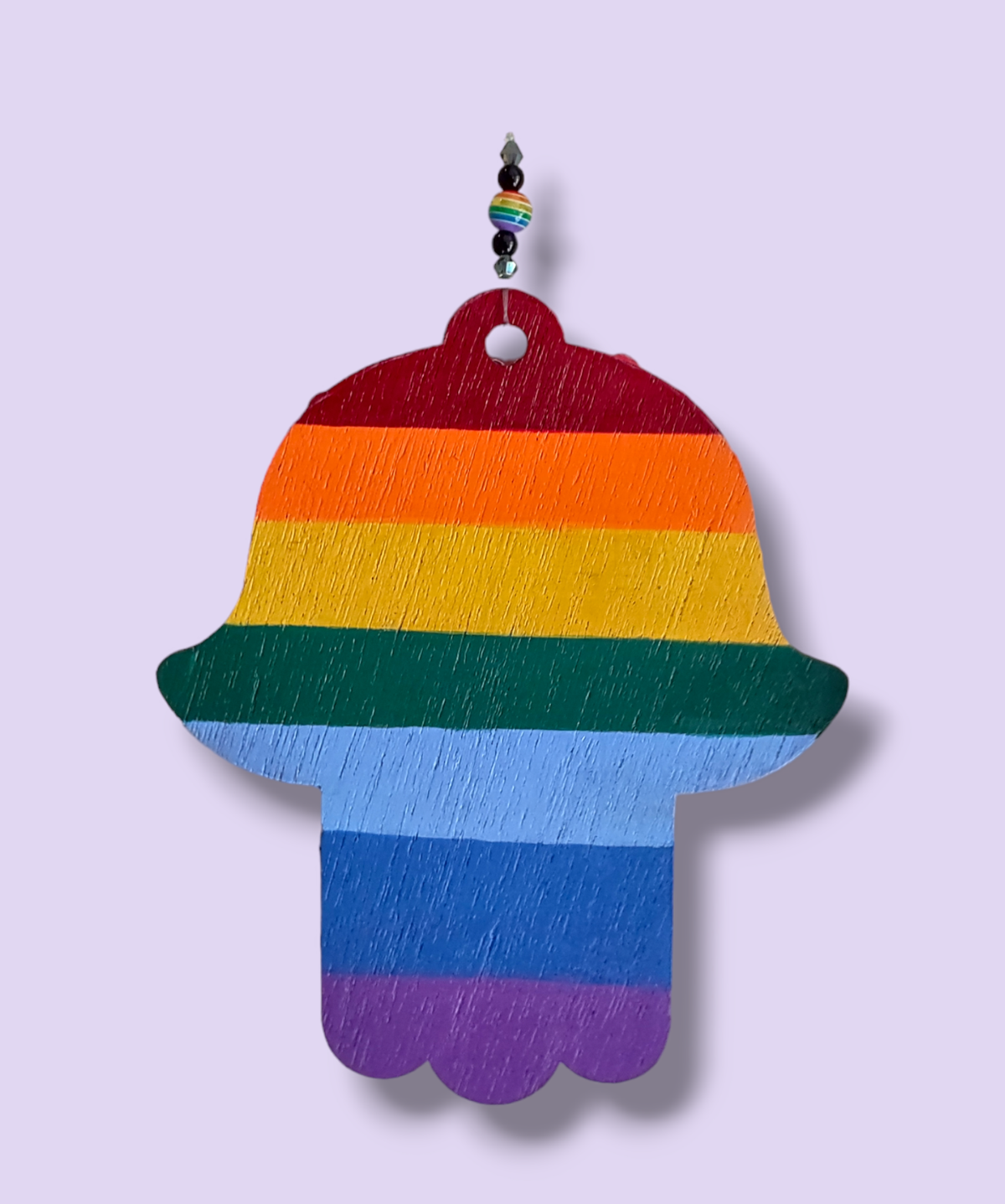 Rainbow Rhinestone Hamsa ornament