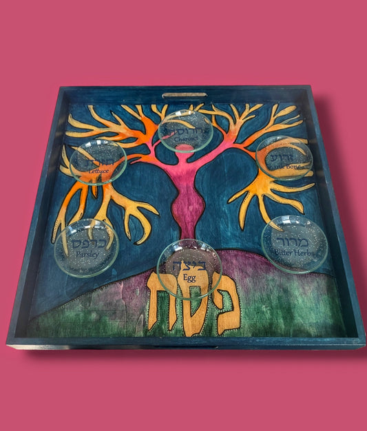Hand-Painted Tree of Life Seder Plate: Passover Plate