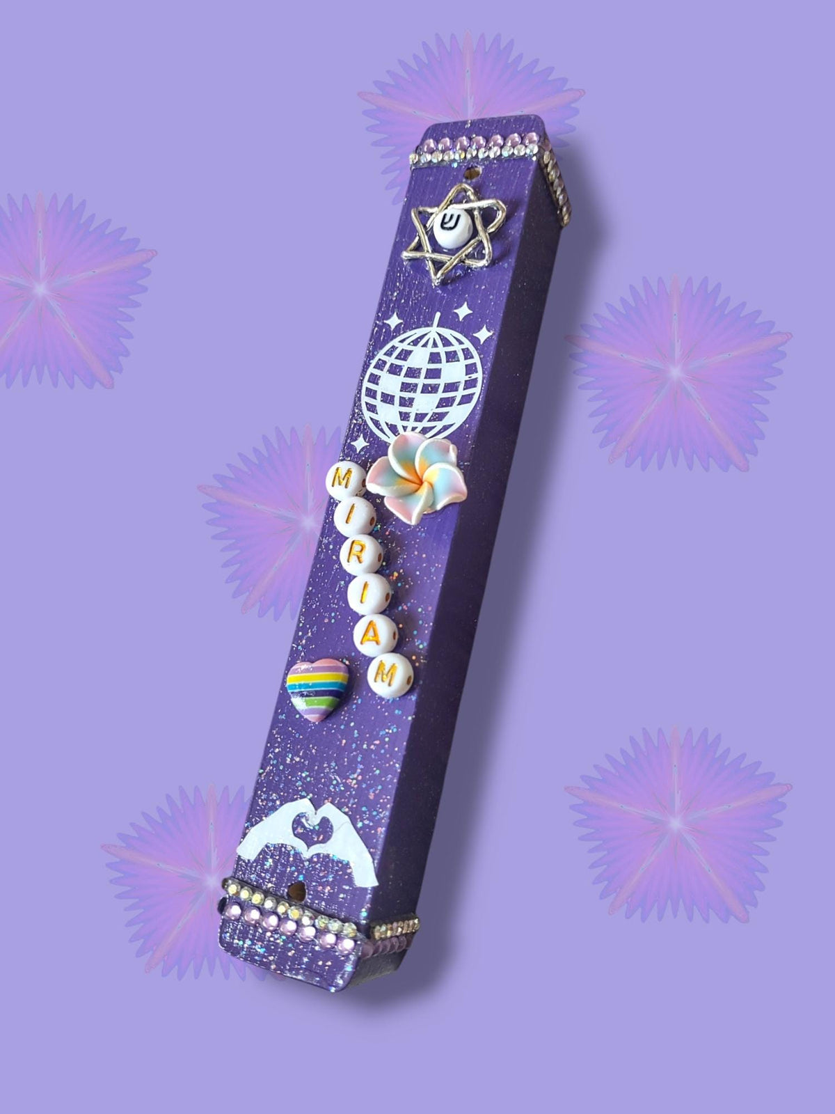 Swiftie Fan Mezuzah: Purple Wooden Case, Personalized Judaica Gift