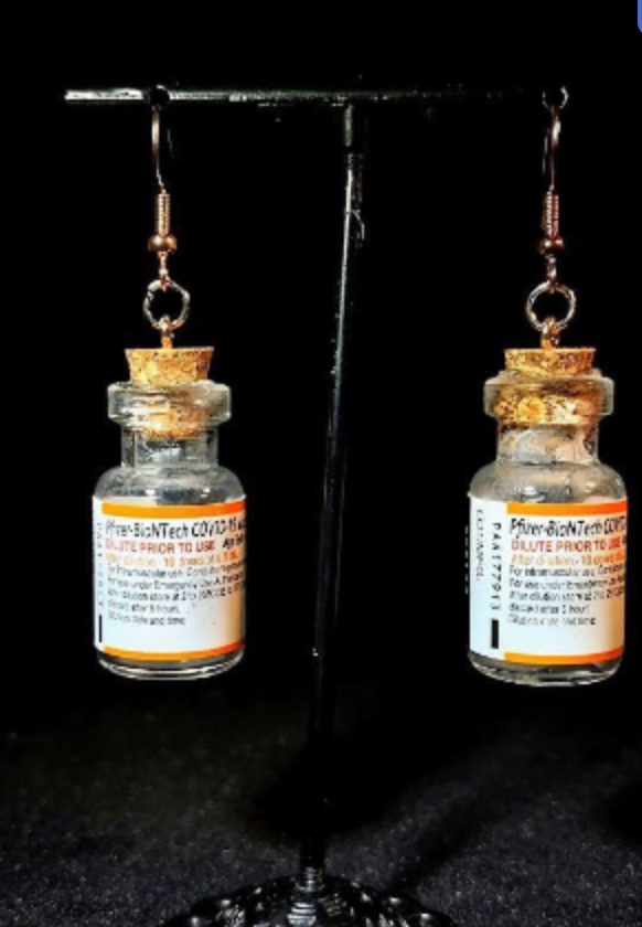 Authentic Pfizer COVID-19 Vaccine Vial Earrings | Science Is Real Collection