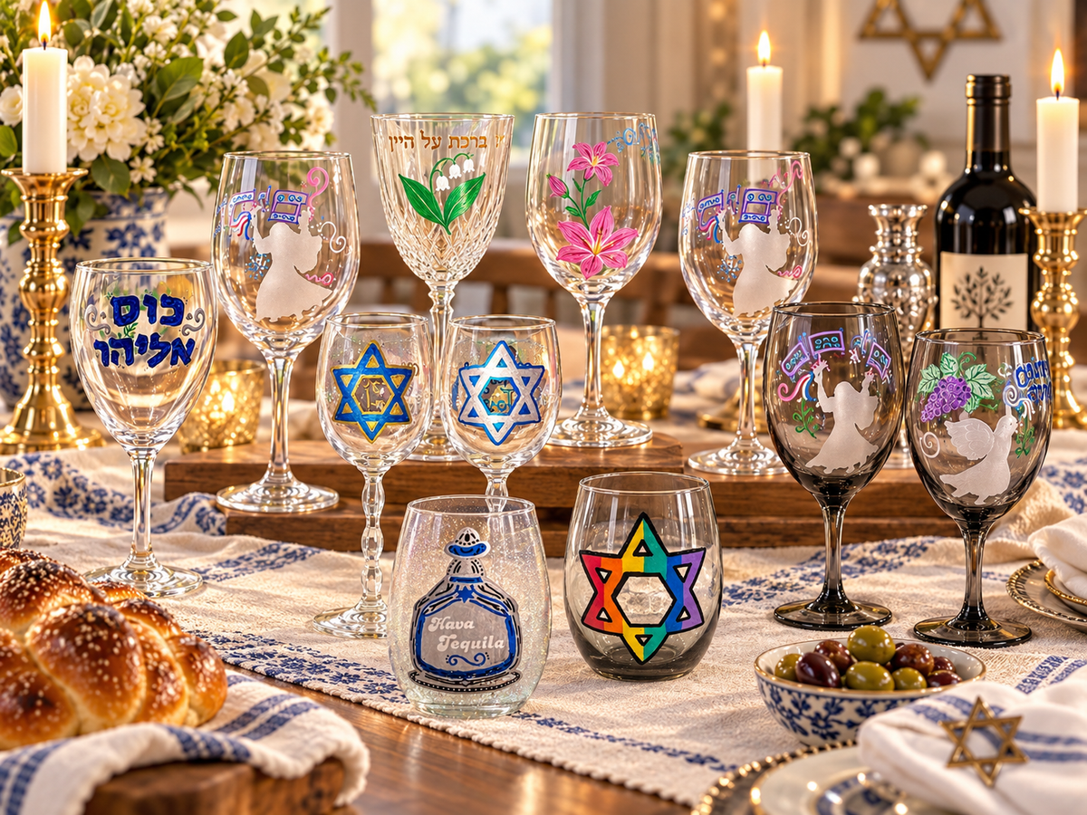 Kiddush, Miriam & Elijah Cups + Judaica Glassware