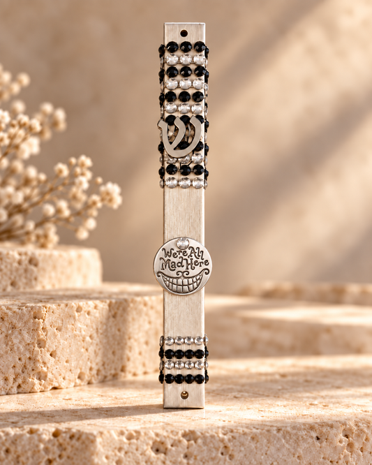 We are All Mad Here Rhinestone Mezuzah Case