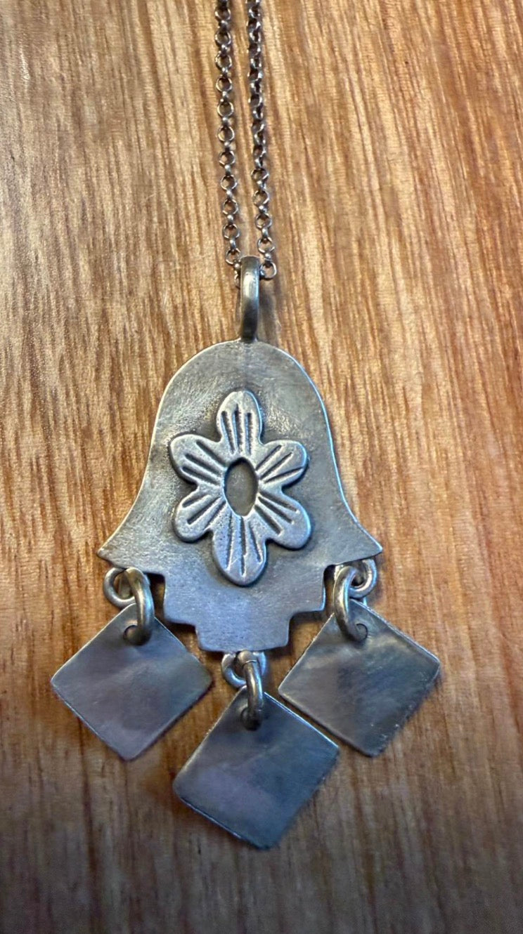 Folklorica Sterling Silver Hamsa Necklace