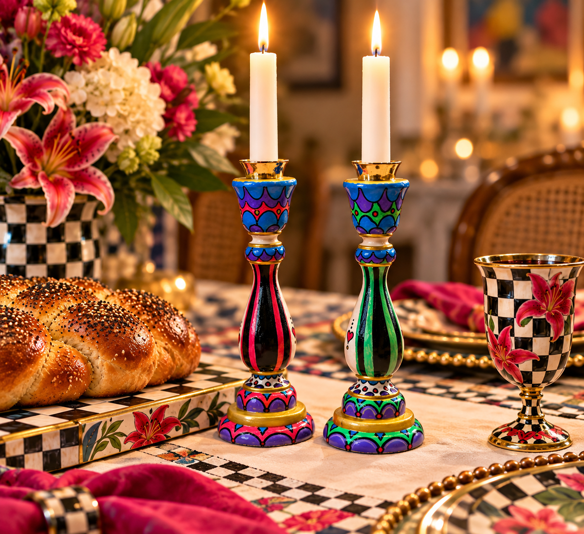 Zahava Ahava Shabbat Candlesticks