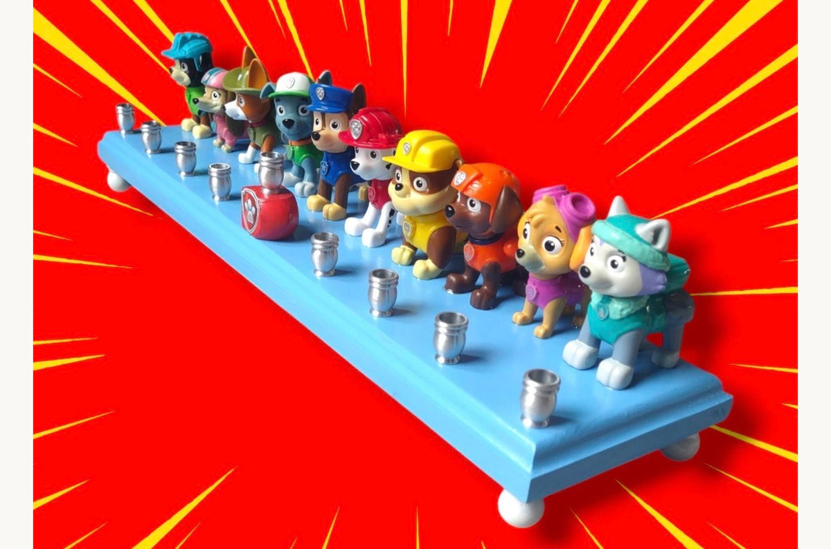 Paw Patrol Full Patrol Menorah – Large Handmade Hanukkah Menorah