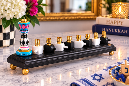 The Basha Menorah — Hand-Painted Dreidel Menorah
