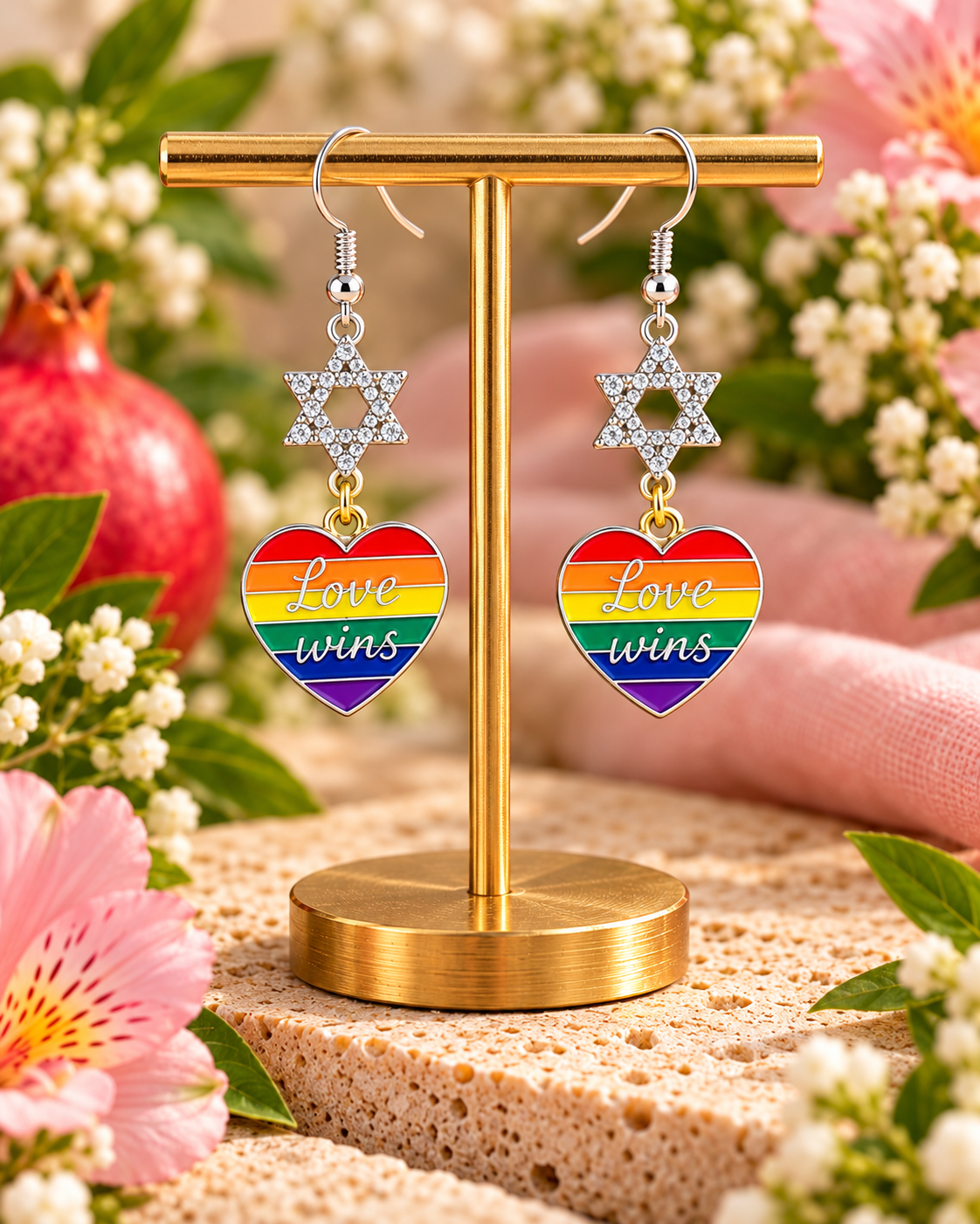 Love & Pride | Rainbow Star of David Earrings Collection