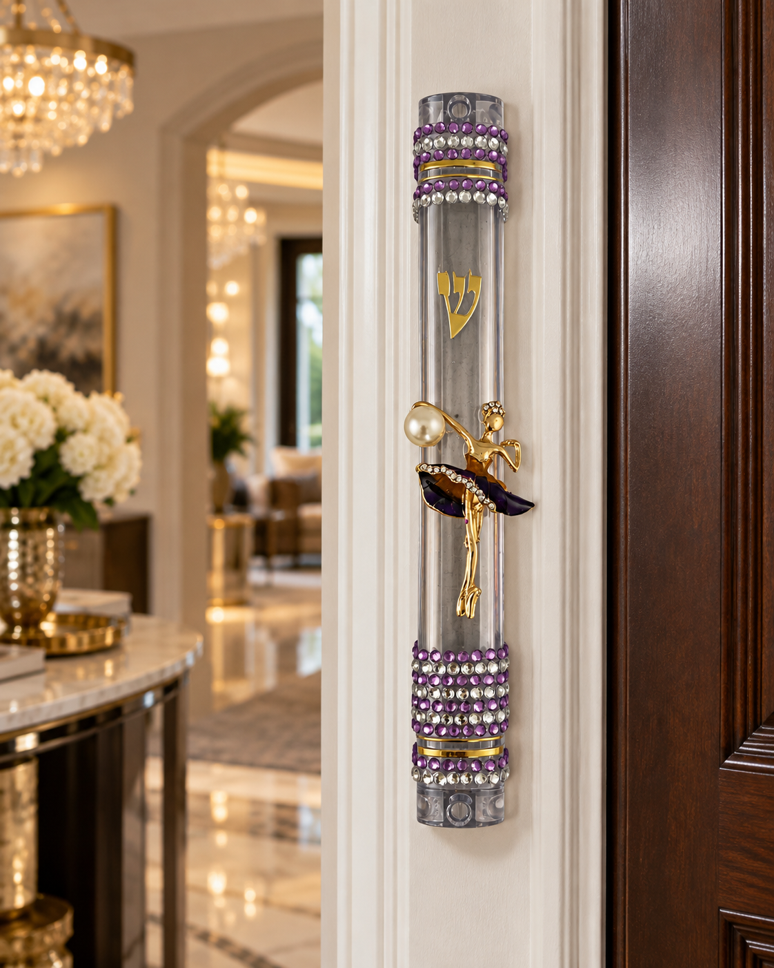 Purple Pirouette Mezuzah Case