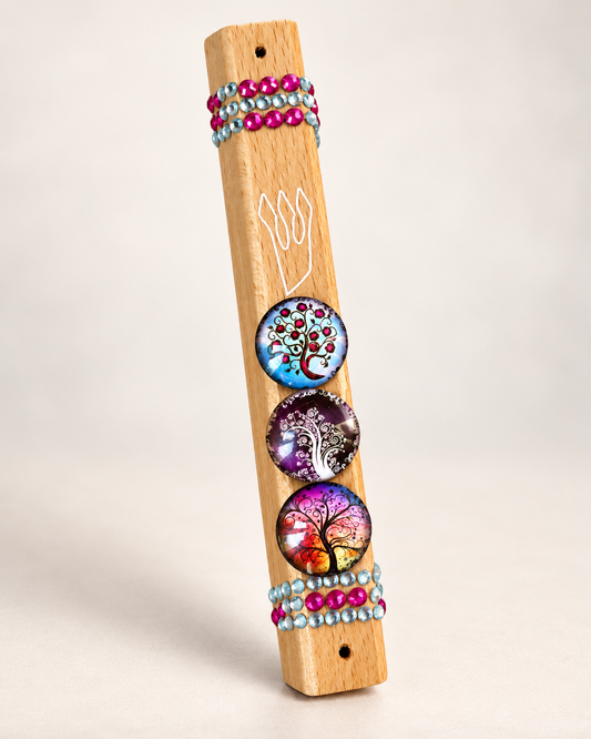 Rainbow Jeweled Grove Mezuzah Case