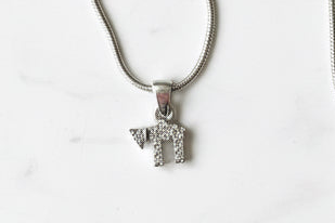 Sterling Silver & Cubic Zirconia Chai Necklace