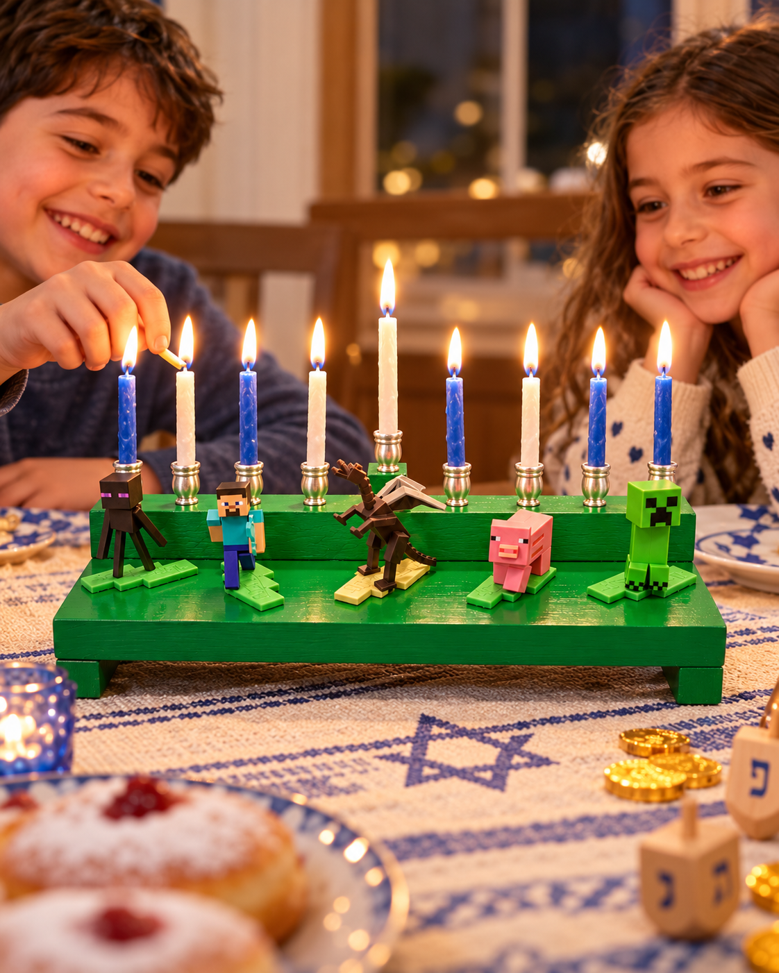 Block by Block: A Minecraft-Inspired Hanukkah Menorah