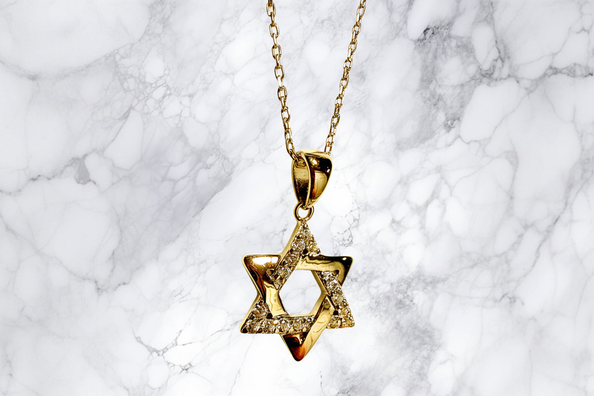 Sterling Silver Interwoven Jewish Star Magen David necklace