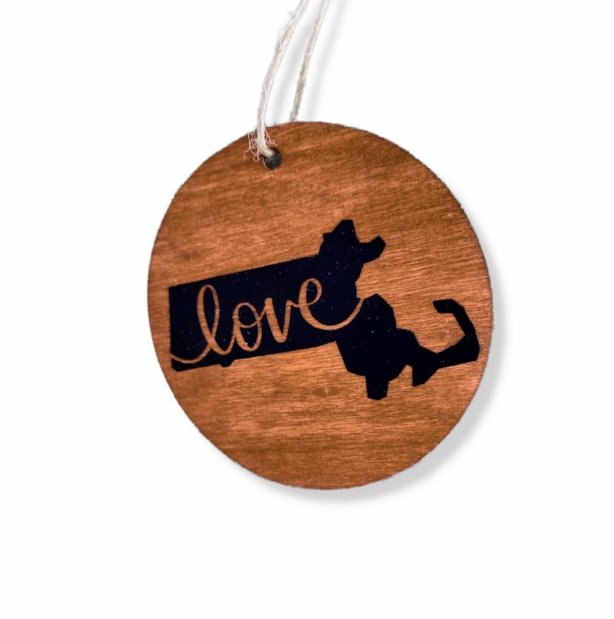 Massachusetts with Love Ornament