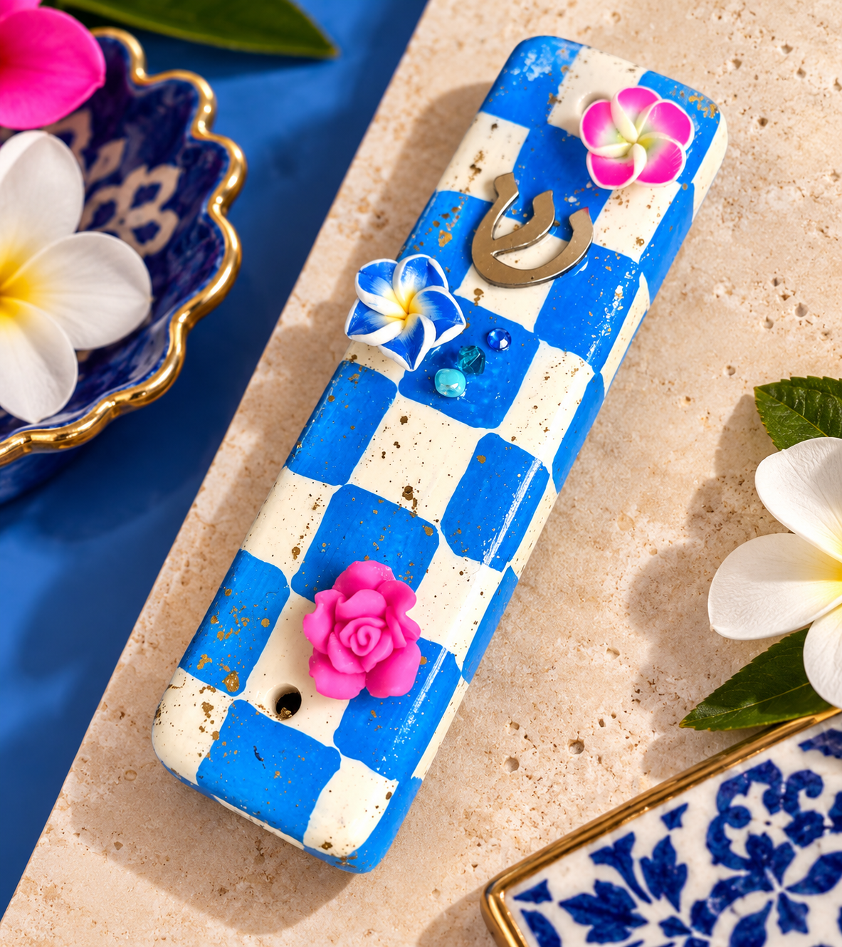 Checkered & Charmed Ceramic Mezuzah Collection