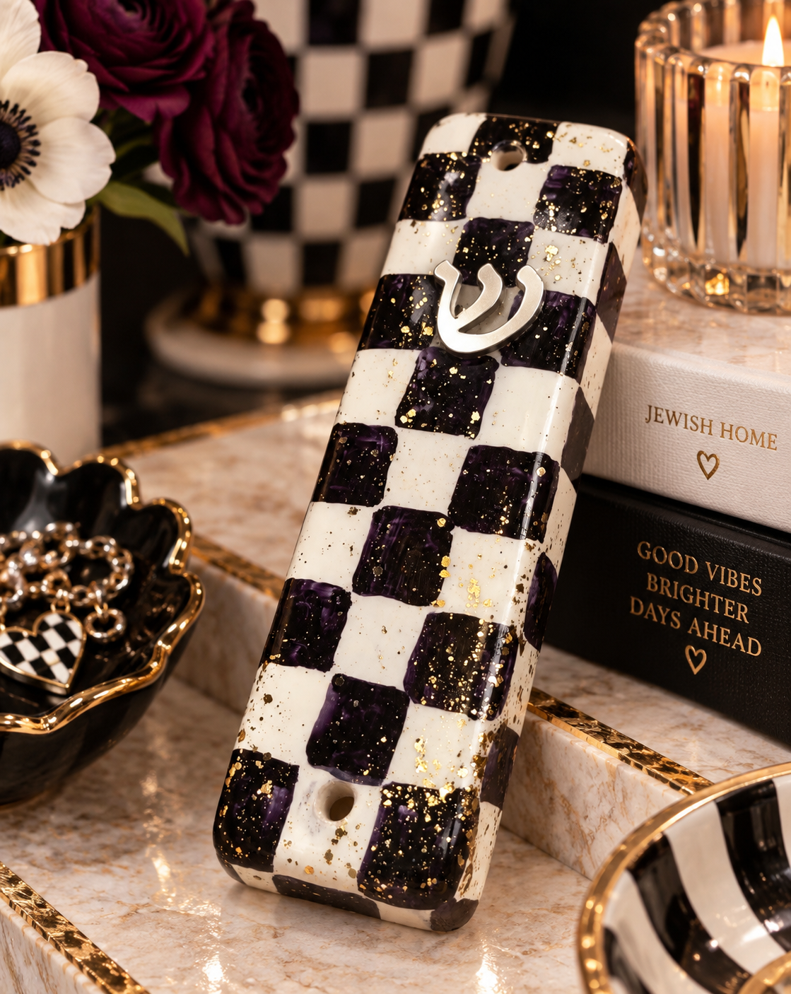 Checkered & Charmed Ceramic Mezuzah Collection