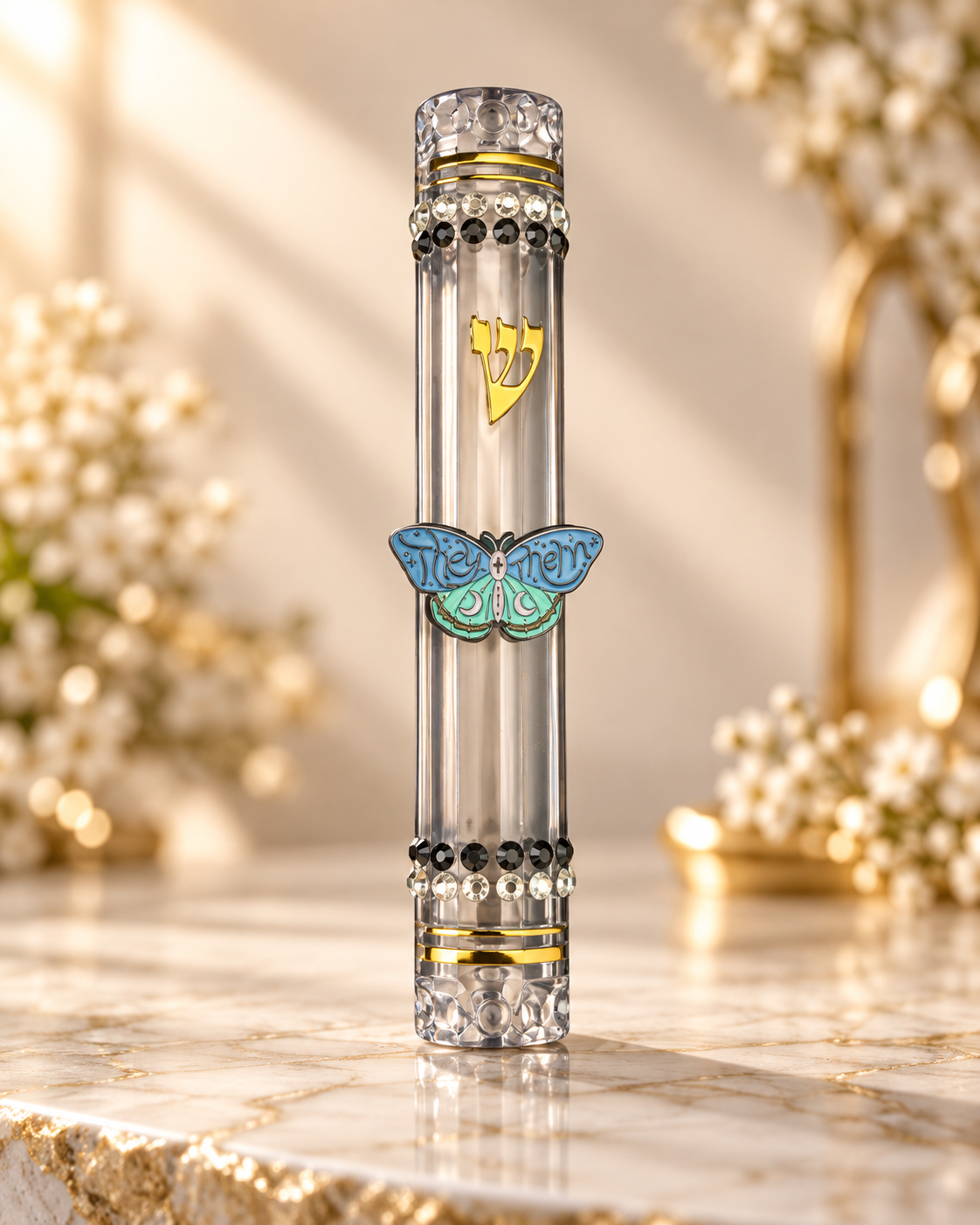 They/Them & Thriving | Jeweled Butterfly Mezuzah Case