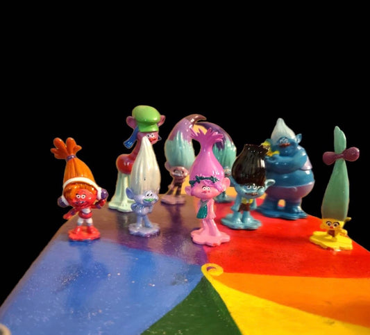 Trolls World Tour Collector Menorah Judaica Hanukkiah Repurposed Poppy tiny Diamond