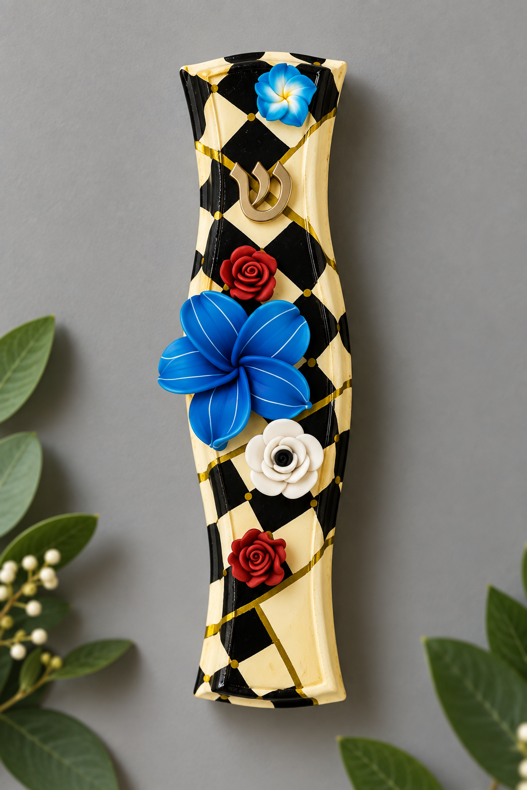 Simone & Celeste Hand-Painted Floral Mezuzahs