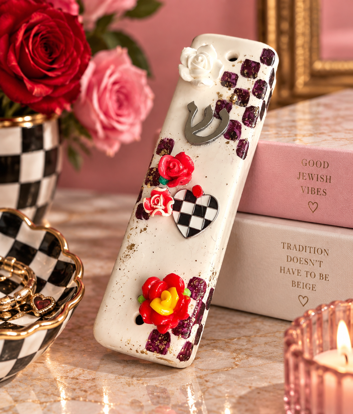 Checkered & Charmed Ceramic Mezuzah Collection