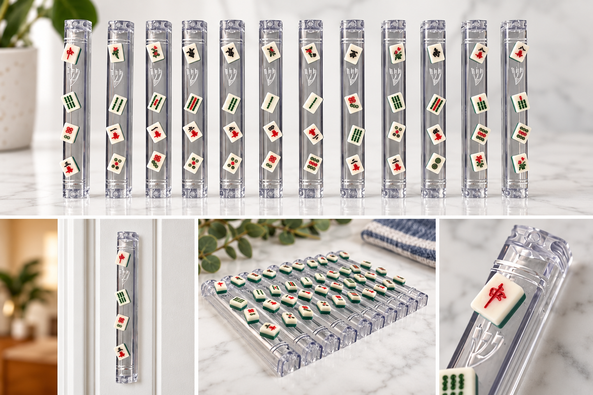 Mahjong Mezuzah Case – Acrylic with Mini Mahjong Tiles