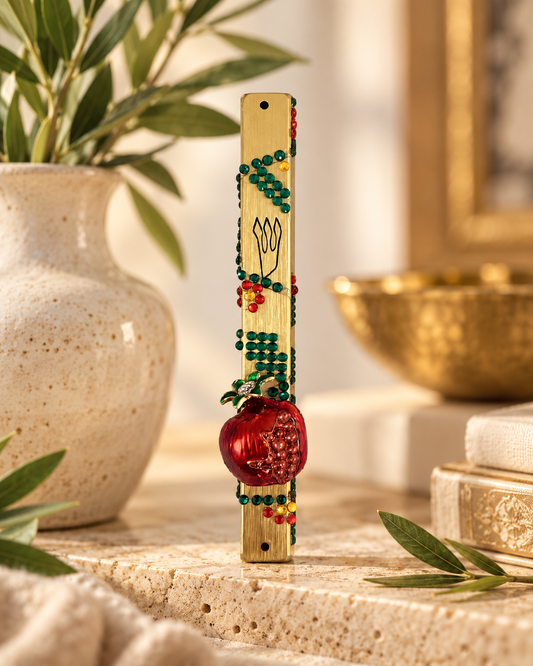 Rimon Royale — One-of-a-Kind Jeweled Pomegranate Mezuzah Case