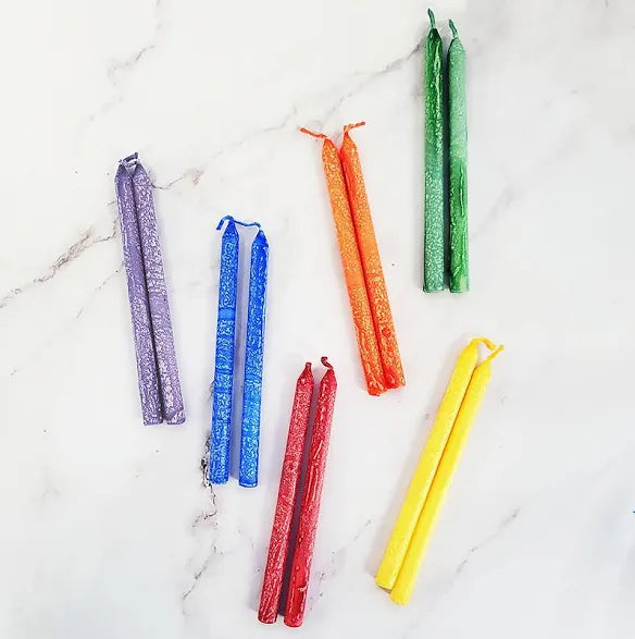 Rainbow Chanukah Candles
