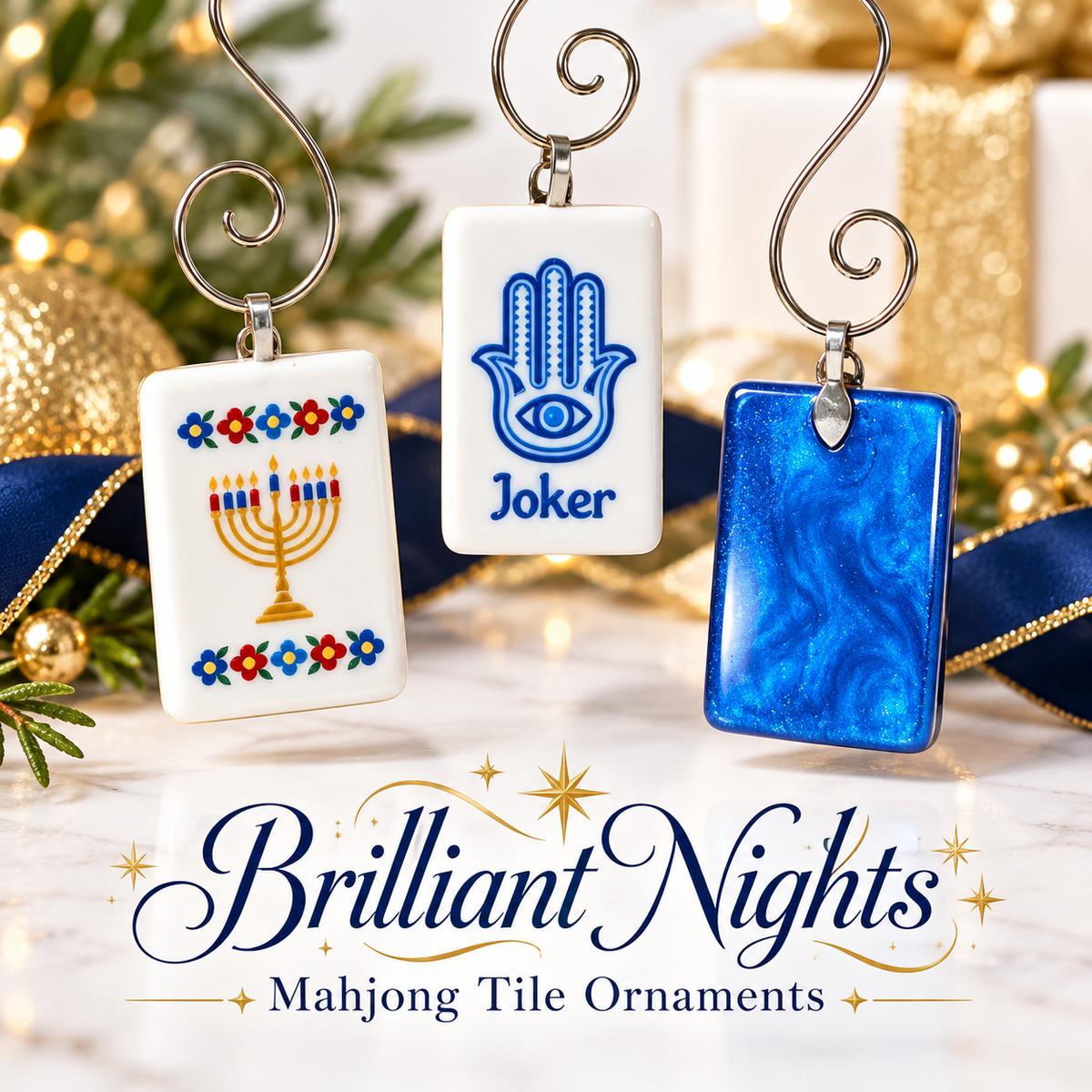 Brilliant Nights Mahjong Tile Ornament