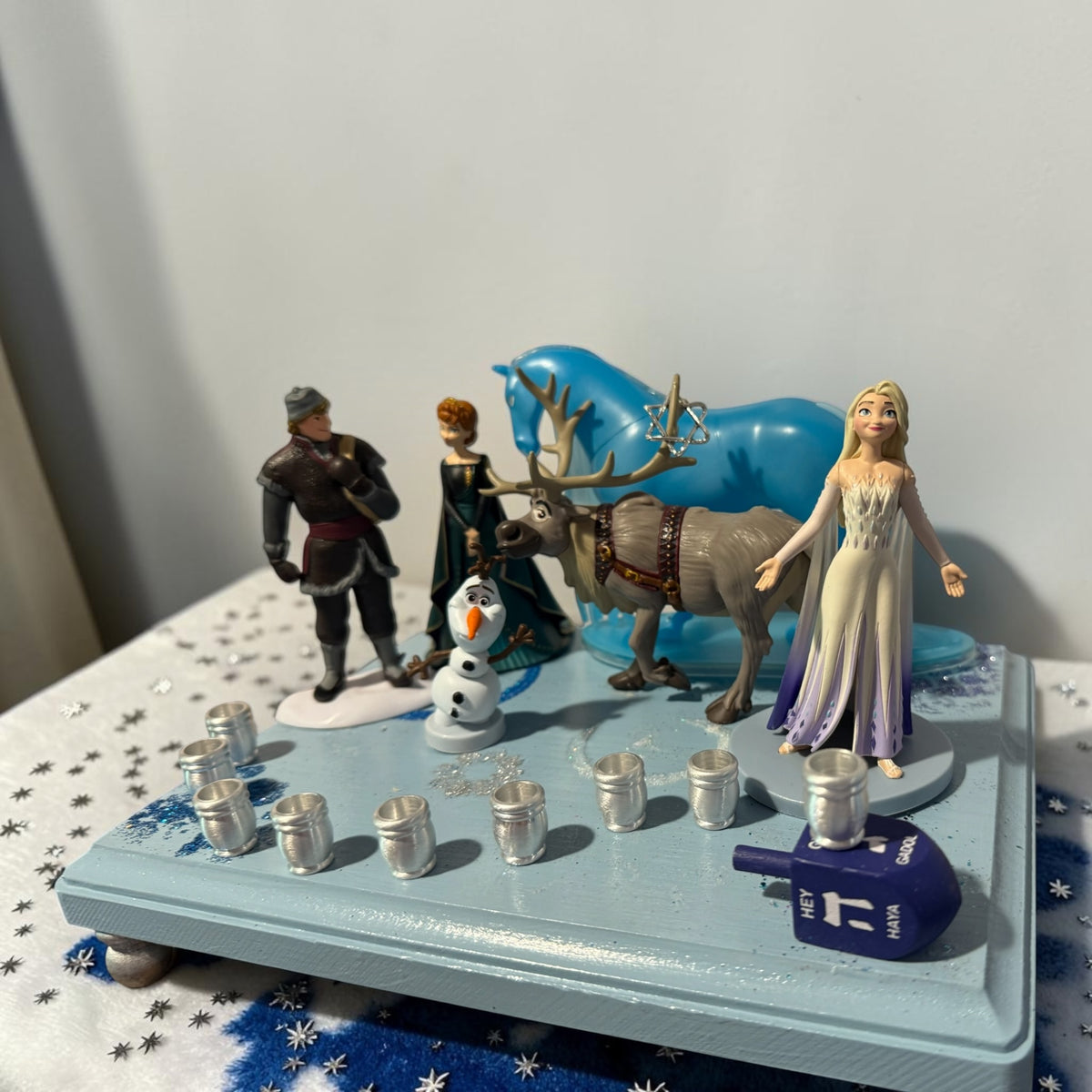 Frozen Menorah Princess Menorah Classic Disney Judaica Hanukkiah Anna and Elsa