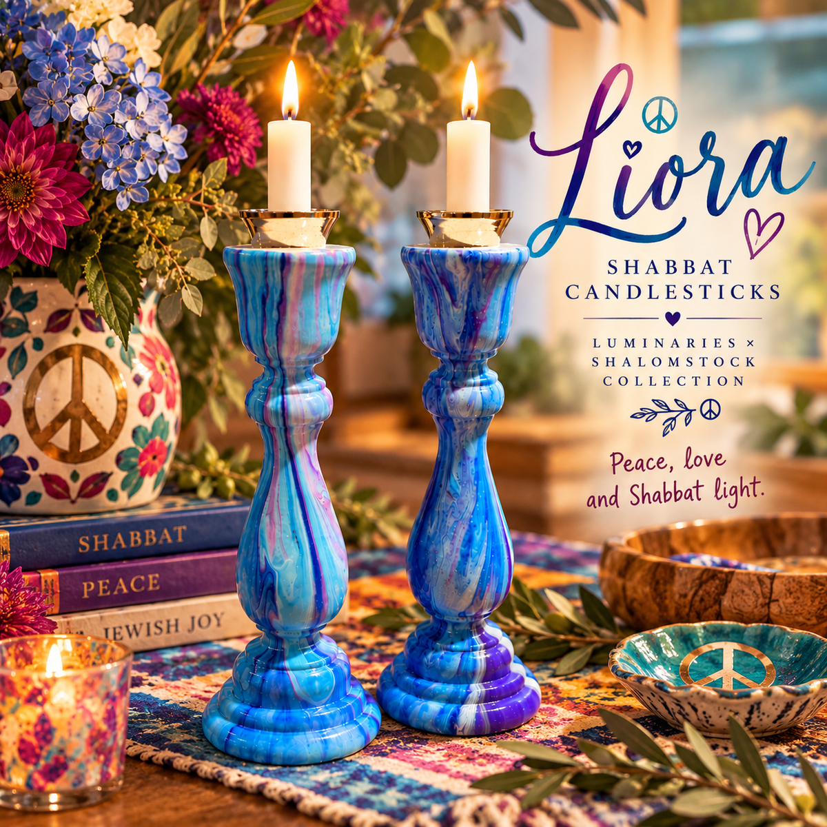 Liora Shabbat Candlesticks
