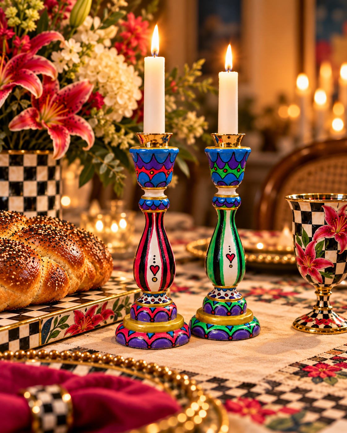 Zahava Ahava Shabbat Candlesticks