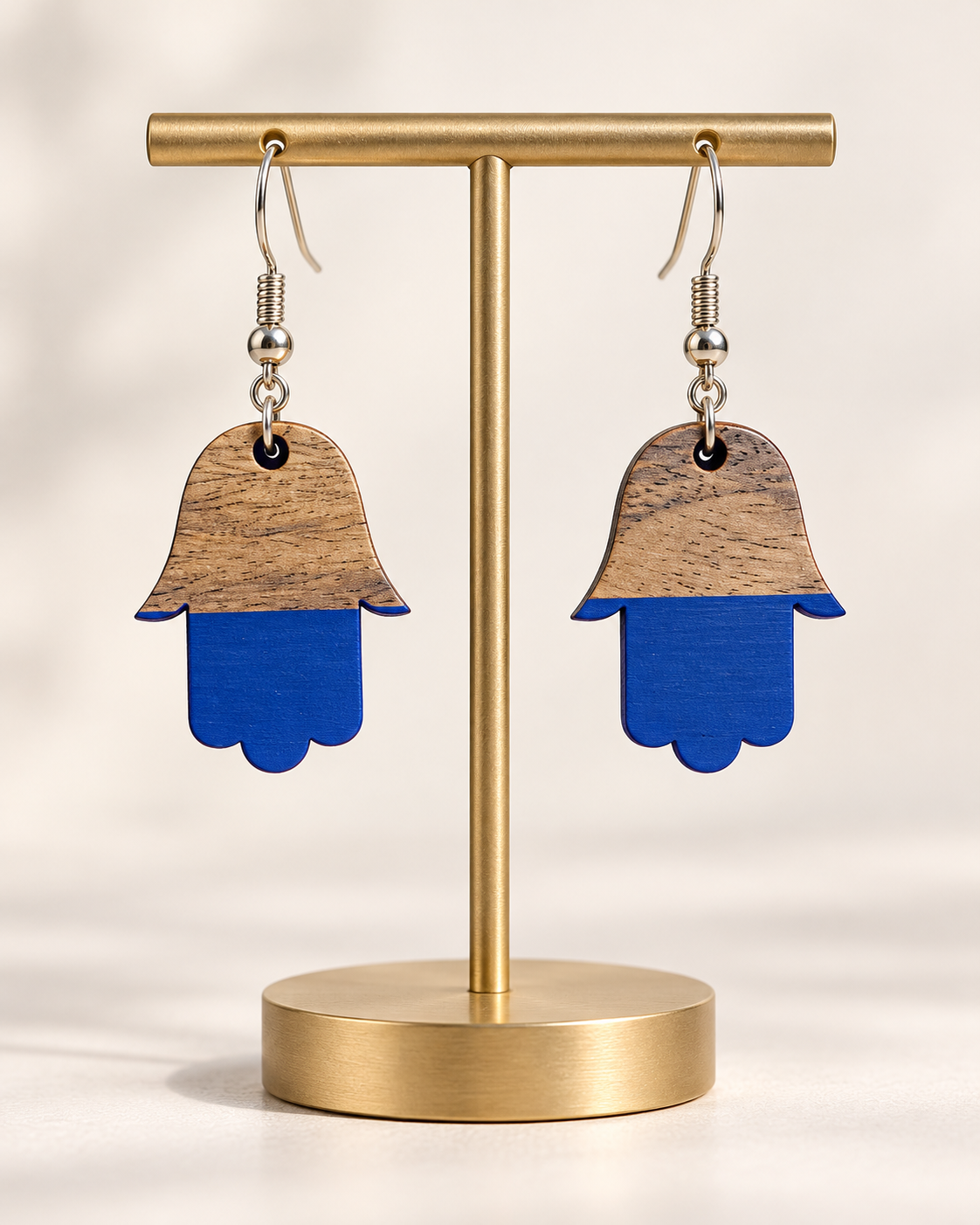 Little Blessings — Wood & Resin Hamsa Earrings