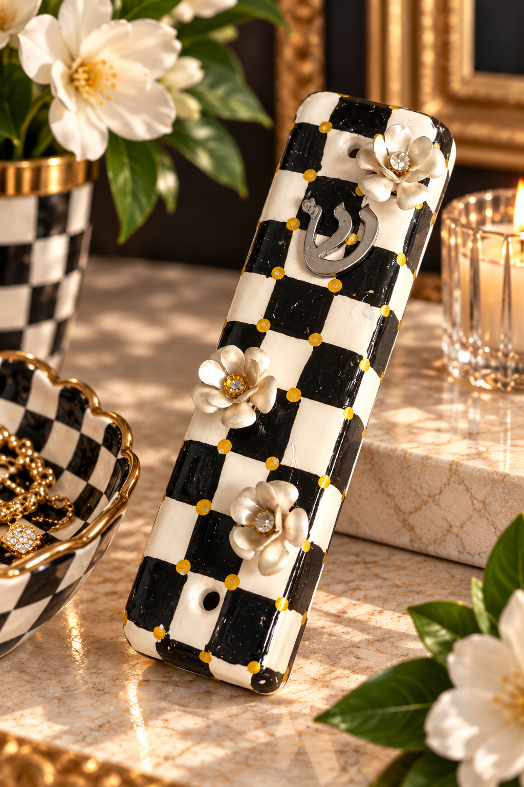 Checkered & Charmed Ceramic Mezuzah Collection