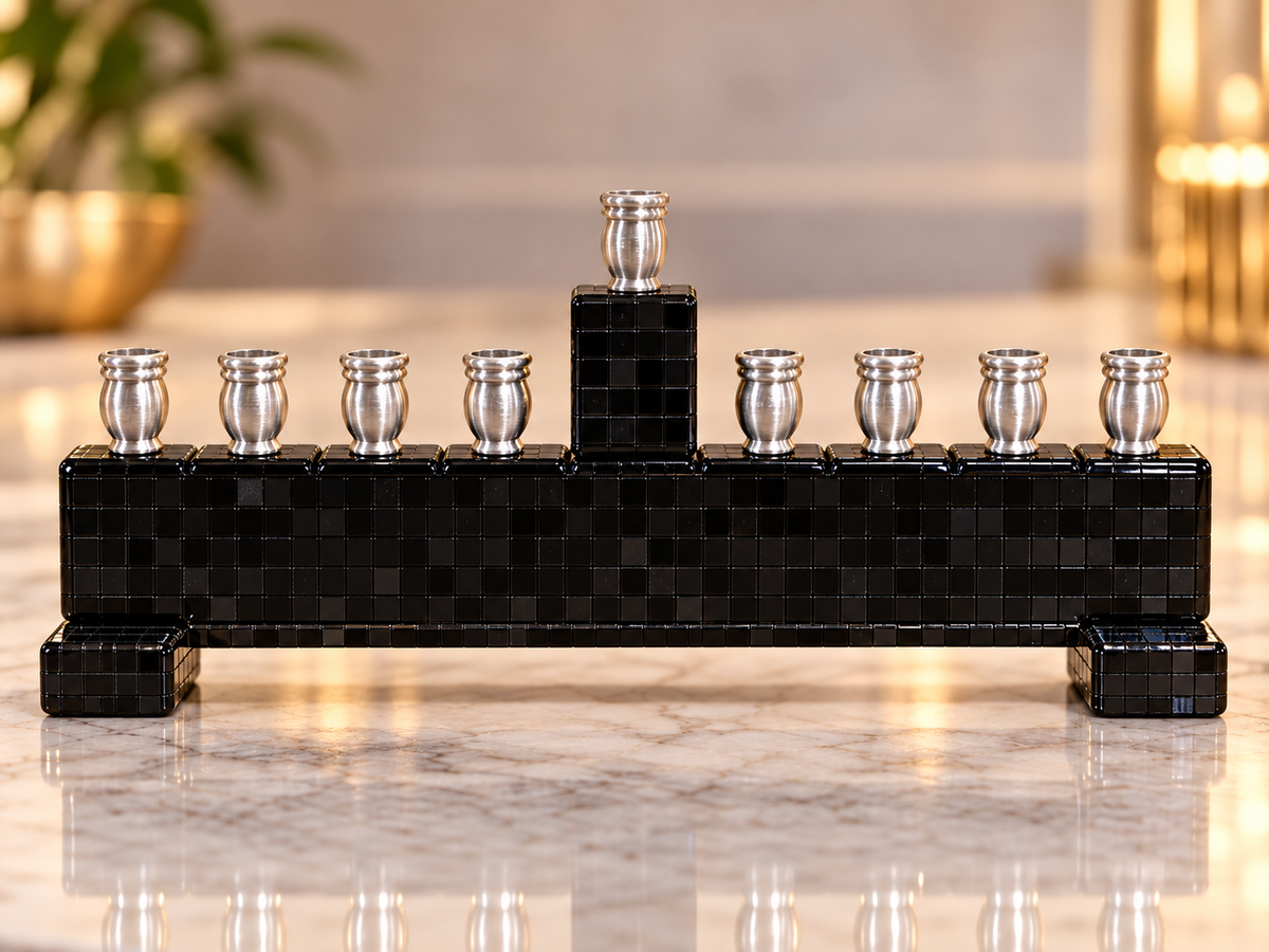 Disco Nights Mahjong Menorah Collection— Silver, Black & Rainbow Mirror Styles