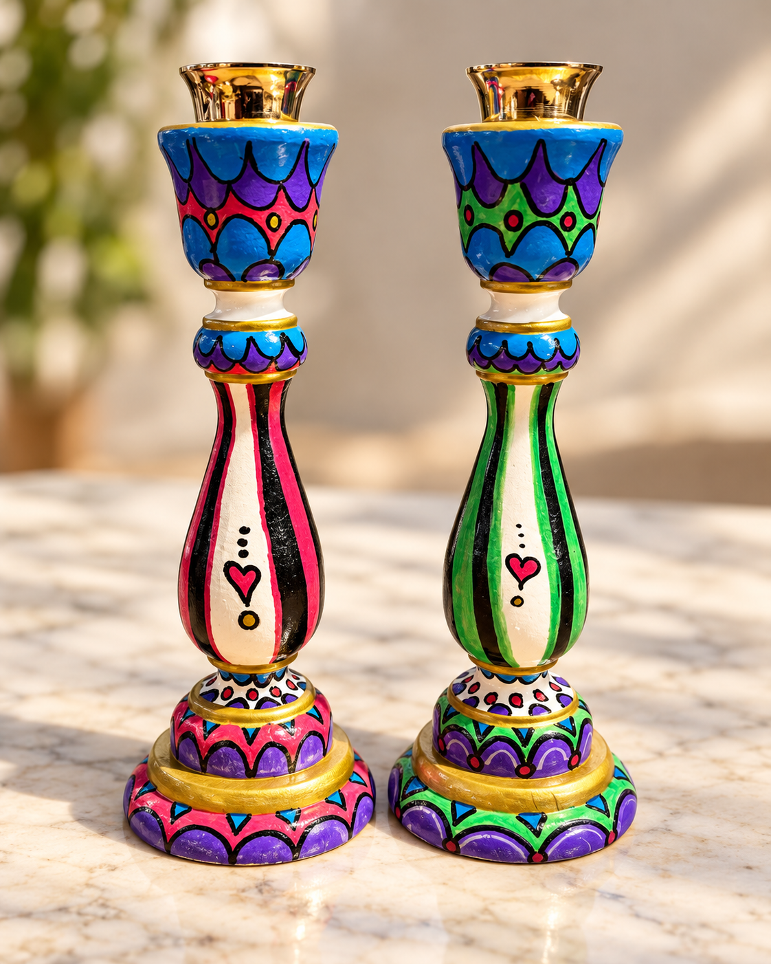 Zahava Ahava Shabbat Candlesticks