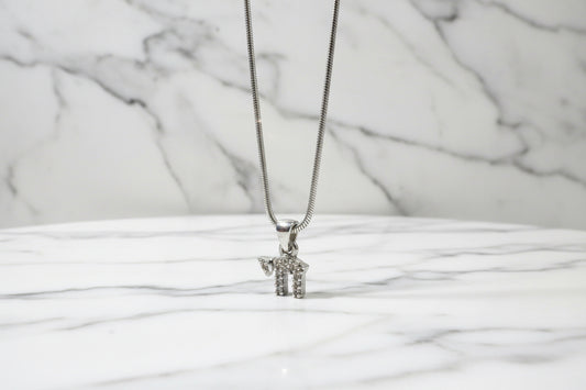 Sterling Silver & Cubic Zirconia Chai Necklace