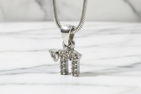 Sterling Silver & Cubic Zirconia Chai Necklace