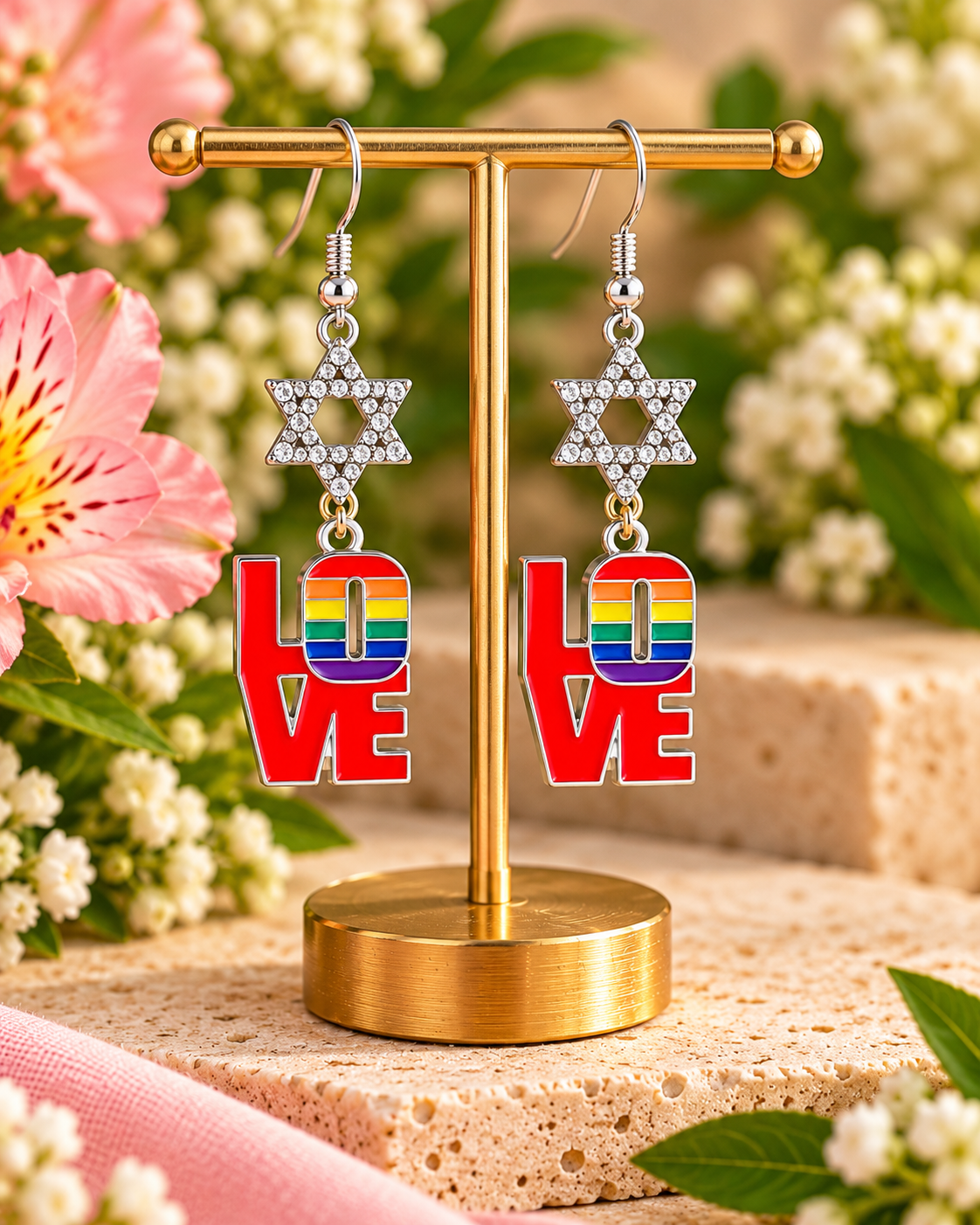 Love & Pride | Rainbow Star of David Earrings Collection