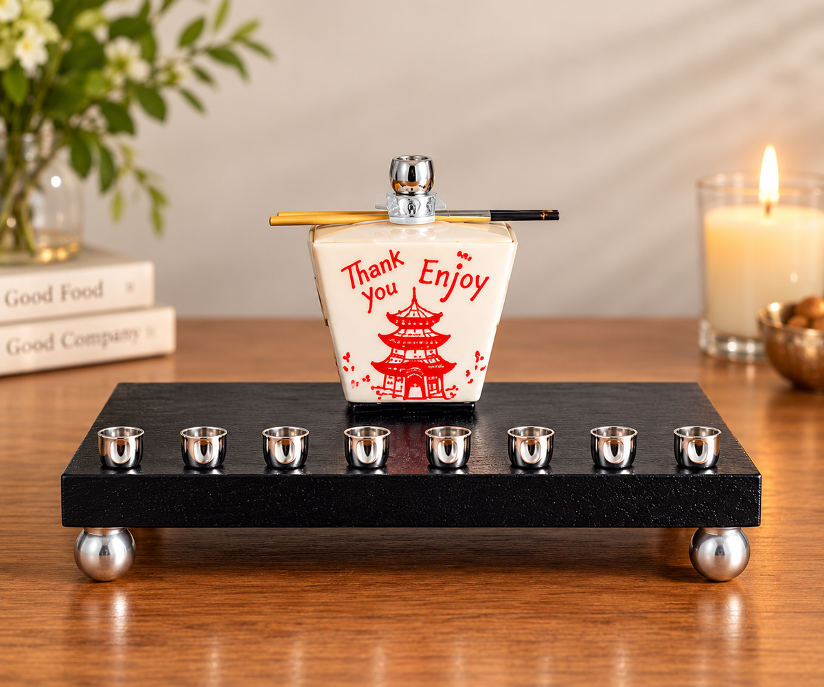 Chinese Takeout Box Menorah | Handmade Hanukkah Menorah