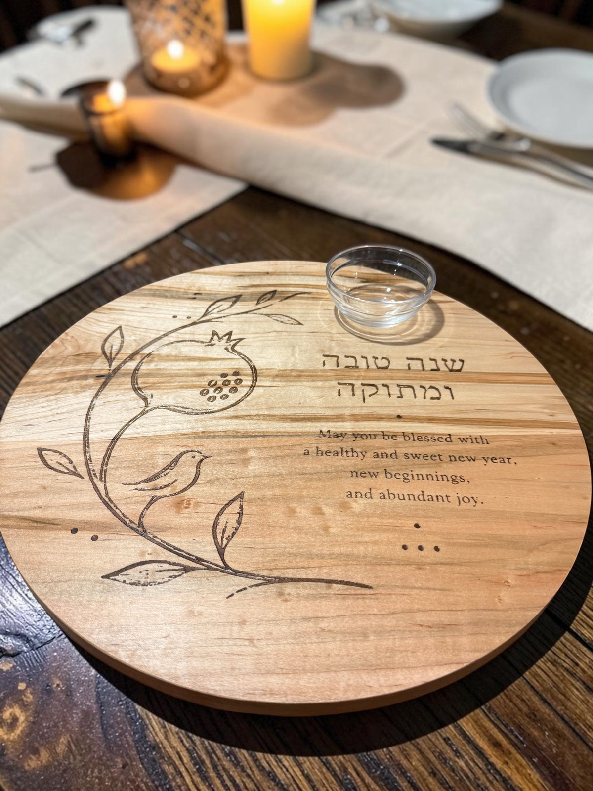 Shana Tova Rosh Hashanah Challah & Honey Board