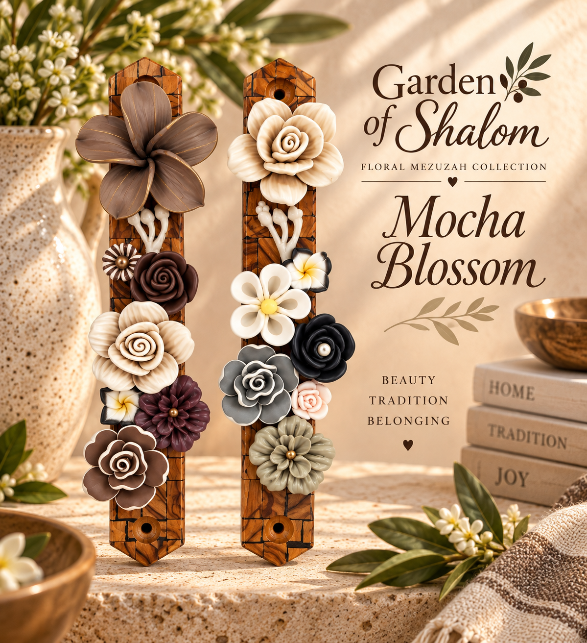 Garden of Shalom Floral Mezuzah Collection